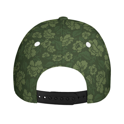 Military Green Camo Flower Pattern Print Baseball Cap