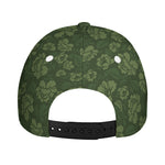 Military Green Camo Flower Pattern Print Baseball Cap