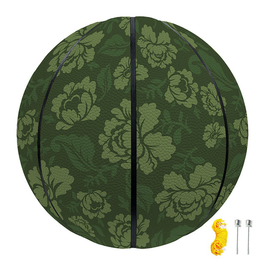Military Green Camo Flower Pattern Print Basketball
