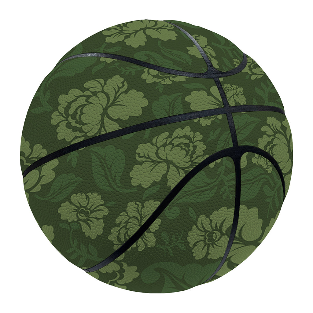 Military Green Camo Flower Pattern Print Basketball
