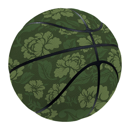 Military Green Camo Flower Pattern Print Basketball