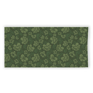 Military Green Camo Flower Pattern Print Beach Towel