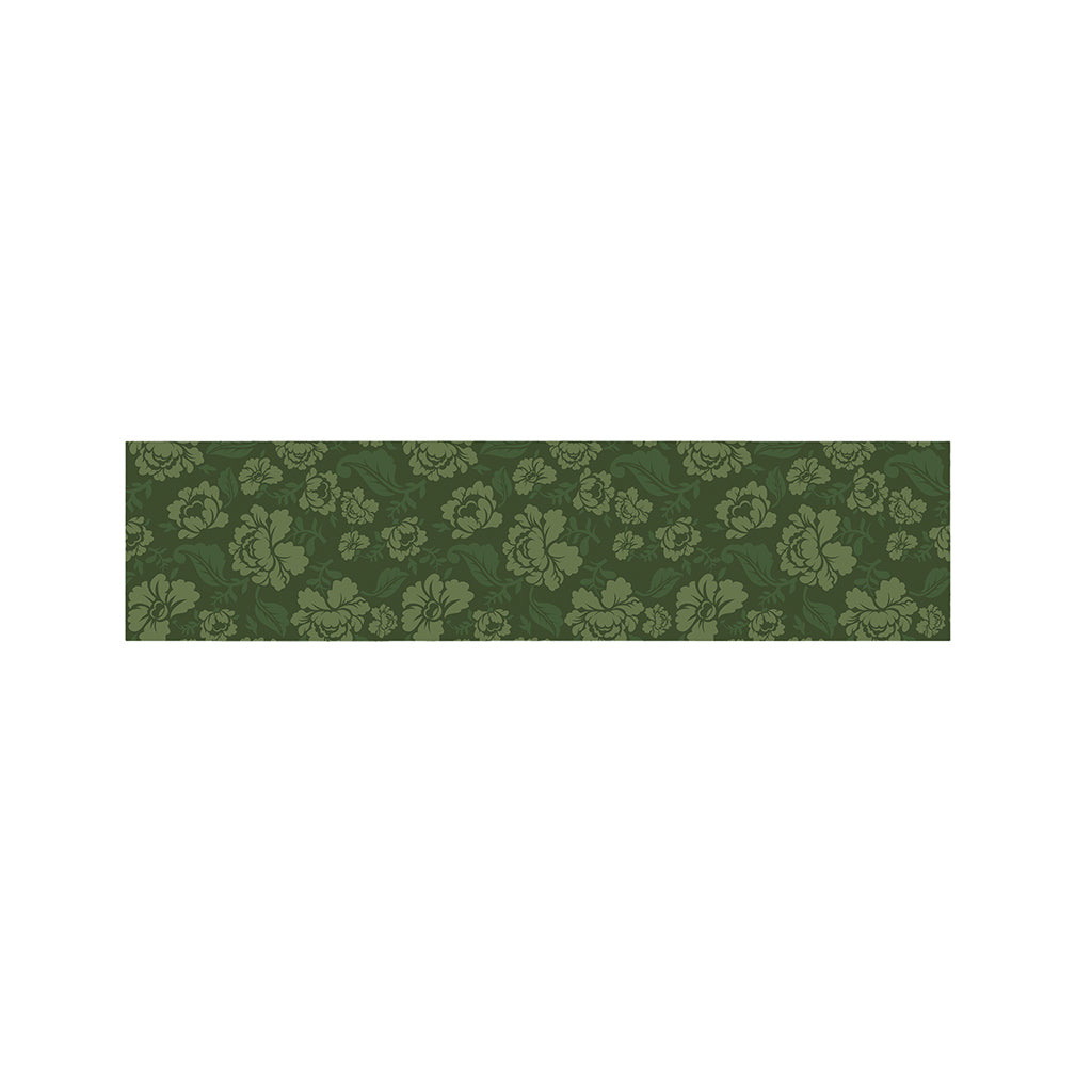 Military Green Camo Flower Pattern Print Bed Runner