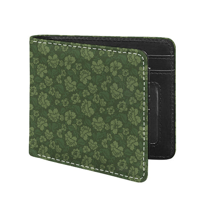Military Green Camo Flower Pattern Print Bifold Wallet