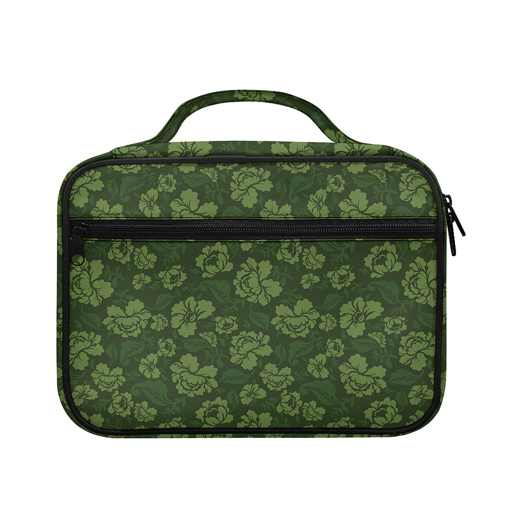 Military Green Camo Flower Pattern Print Briefcase Bible Bag