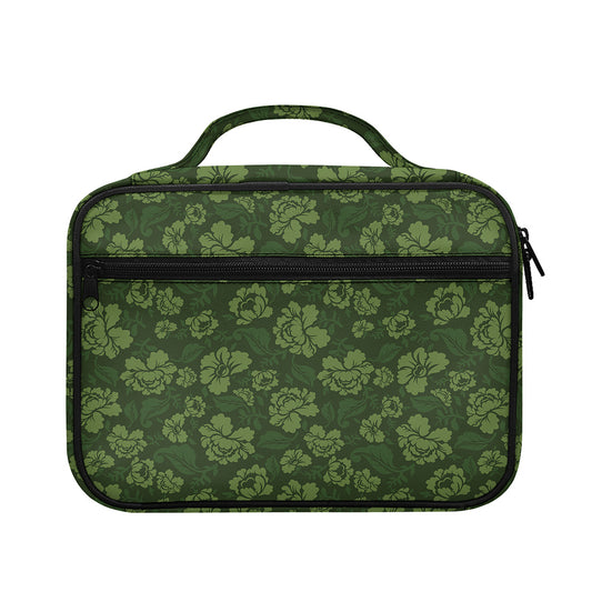 Military Green Camo Flower Pattern Print Briefcase Bible Bag