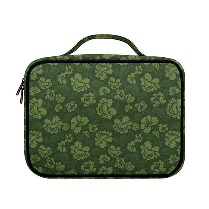 Military Green Camo Flower Pattern Print Briefcase Bible Bag