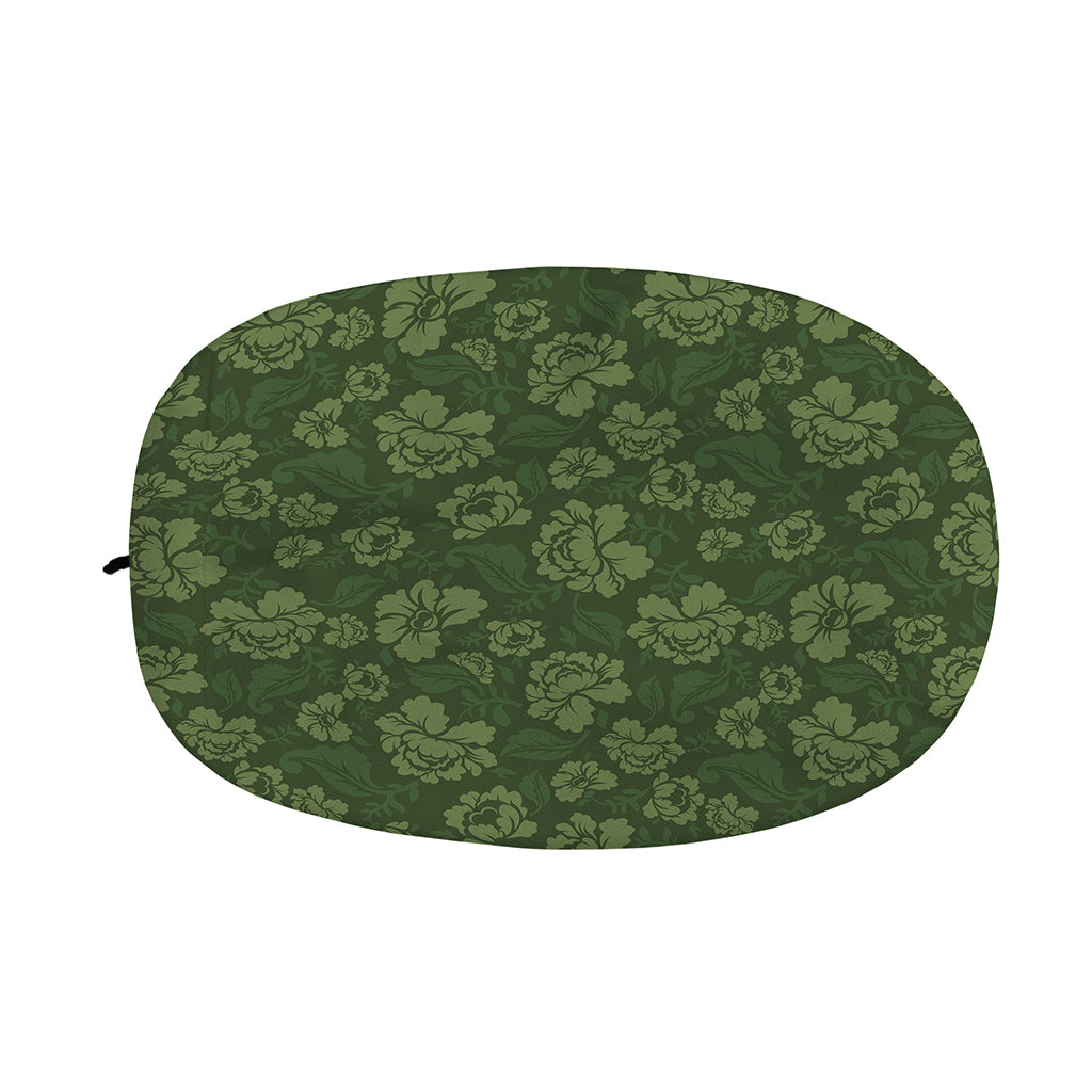 Military Green Camo Flower Pattern Print Car Side Mirror Covers