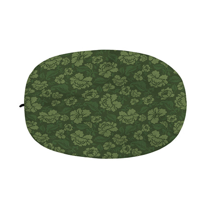 Military Green Camo Flower Pattern Print Car Side Mirror Covers