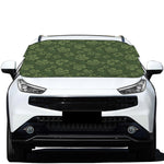 Military Green Camo Flower Pattern Print Car Windshield Snow Cover