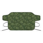 Military Green Camo Flower Pattern Print Car Windshield Snow Cover