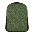 Military Green Camo Flower Pattern Print Casual Backpack