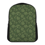Military Green Camo Flower Pattern Print Casual Backpack