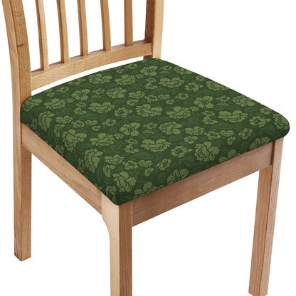 Military Green Camo Flower Pattern Print Chair Cushion Cover