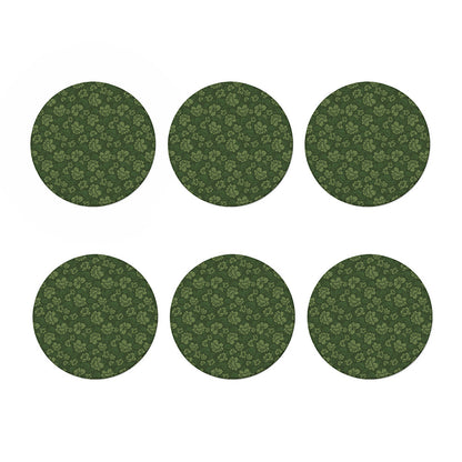 Military Green Camo Flower Pattern Print Coaster Set