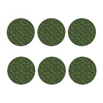 Military Green Camo Flower Pattern Print Coaster Set
