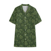 Military Green Camo Flower Pattern Print Cotton Hawaiian Shirt