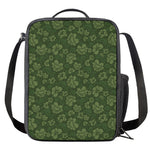 Military Green Camo Flower Pattern Print Crossbody Lunch Bag