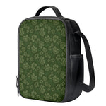 Military Green Camo Flower Pattern Print Crossbody Lunch Bag