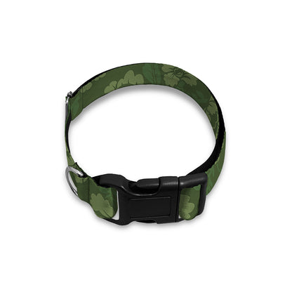 Military Green Camo Flower Pattern Print Dog Collar