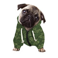 Military Green Camo Flower Pattern Print Dog Zip Up Hoodie
