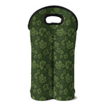 Military Green Camo Flower Pattern Print Double Neoprene Wine Tote