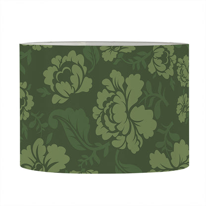 Military Green Camo Flower Pattern Print Drum Lamp Shade