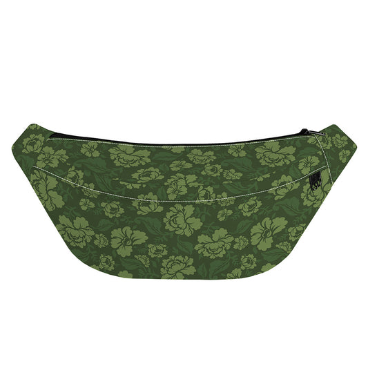 Military Green Camo Flower Pattern Print Fanny Pack