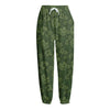 Military Green Camo Flower Pattern Print Fleece Lined Knit Pants