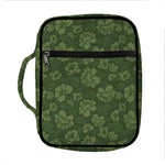 Military Green Camo Flower Pattern Print Front Pocket Bible Bag