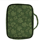 Military Green Camo Flower Pattern Print Front Pocket Bible Bag