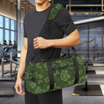 Military Green Camo Flower Pattern Print Gym Bag