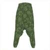 Military Green Camo Flower Pattern Print Hammer Pants