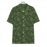 Military Green Camo Flower Pattern Print Hawaiian Shirt