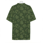 Military Green Camo Flower Pattern Print Hawaiian Shirt