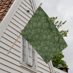 Military Green Camo Flower Pattern Print House Flag