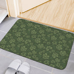 Military Green Camo Flower Pattern Print Indoor Door Mat