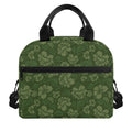 Military Green Camo Flower Pattern Print Insulated Lunch Bag