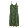 Military Green Camo Flower Pattern Print Jersey Midi Cami Dress