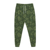 Military Green Camo Flower Pattern Print Jogger Pants