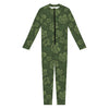 Military Green Camo Flower Pattern Print Jumpsuit