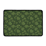 Military Green Camo Flower Pattern Print Kitchen Mat