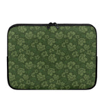 Military Green Camo Flower Pattern Print Laptop Sleeve