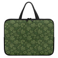 Military Green Camo Flower Pattern Print Laptop Sleeve With Handle