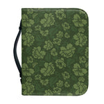 Military Green Camo Flower Pattern Print Leather Bible Cover