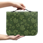 Military Green Camo Flower Pattern Print Leather Bible Cover