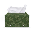 Military Green Camo Flower Pattern Print Leather Tissue Box Cover