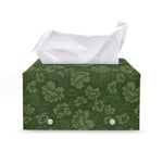 Military Green Camo Flower Pattern Print Leather Tissue Box Cover
