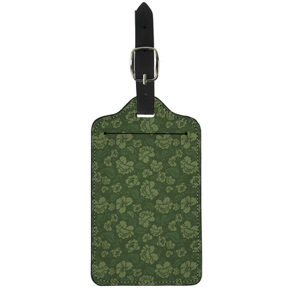 Military Green Camo Flower Pattern Print Luggage Tag
