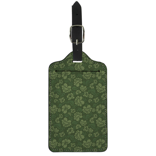 Military Green Camo Flower Pattern Print Luggage Tag